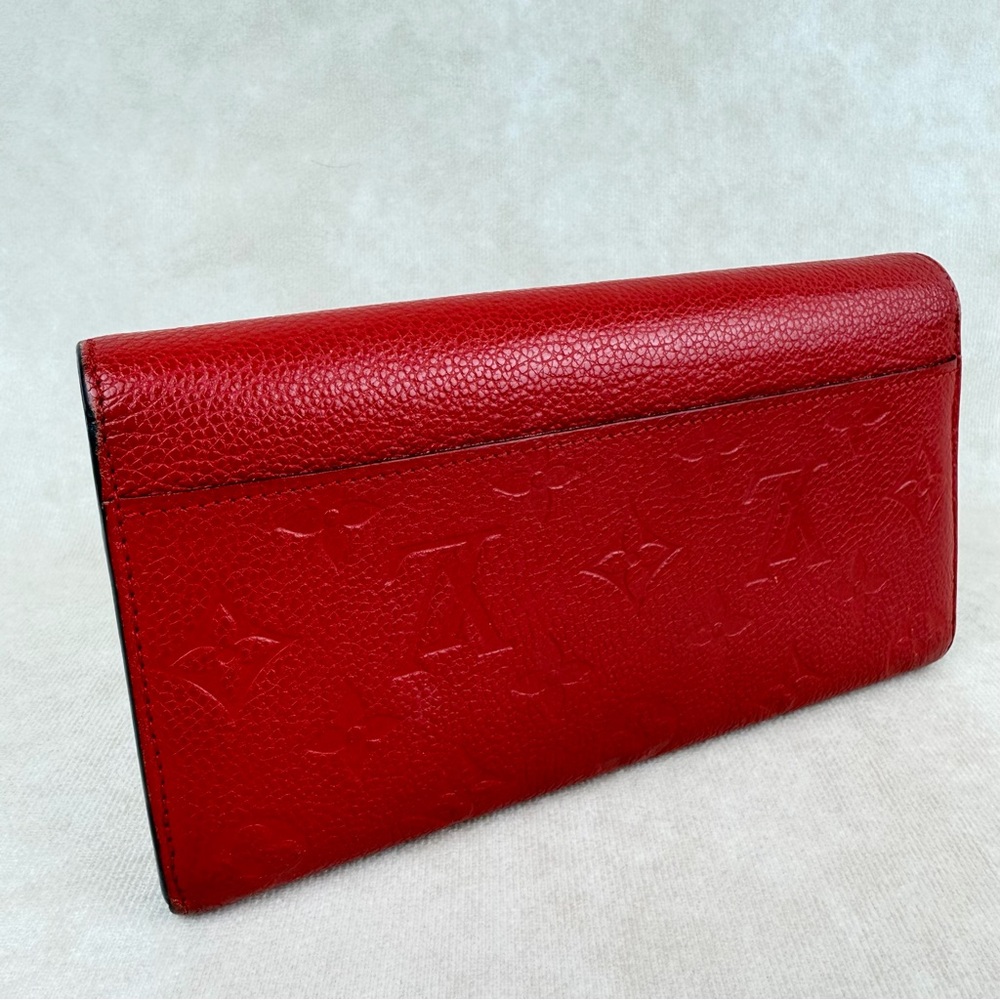 Louis Vuitton Red Empreinte Sarah Long Wallet GA2106 Initials A.M. - Picture 4 of 16